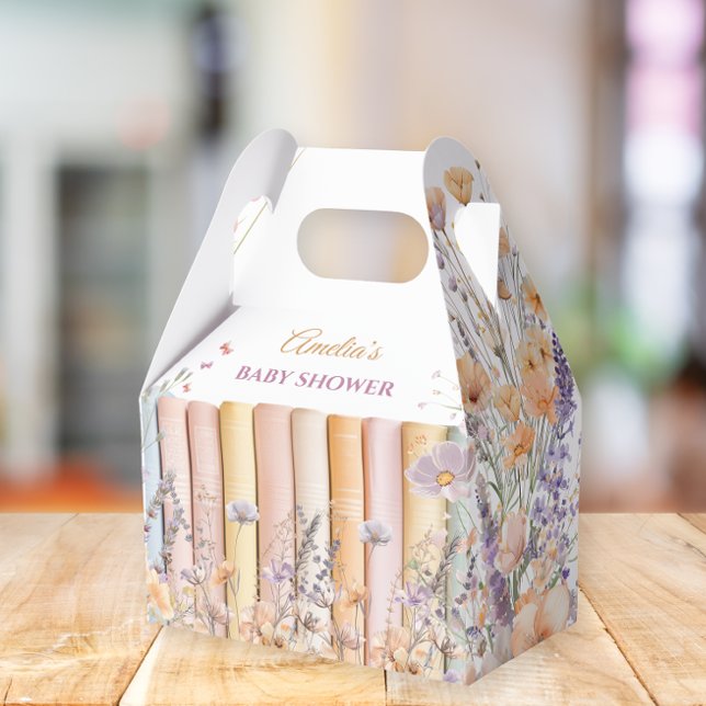 Pastel Floral Book Theme Baby Shower Favour Box (Creator Uploaded)