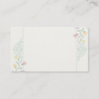 Pastel Floral Border Custom Business Card