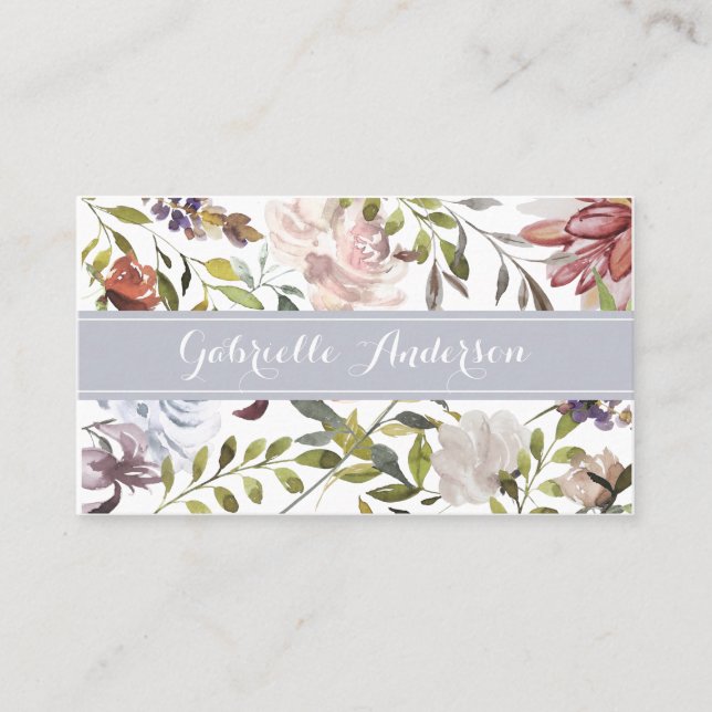 Pastel Floral Botanical Calling/ Business Card (Front)