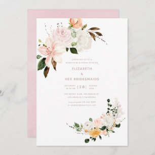 Pastel Floral Bridesmaids Luncheon Invitation