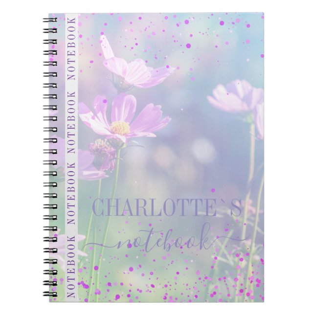 Pastel Floral  Customizable Sunshine Notebook (Front)