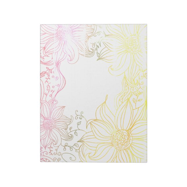 Pastel Floral Decorative Writing Notepad (Rotated)