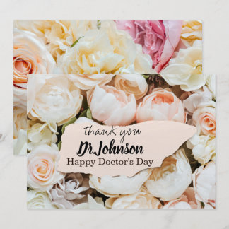 Pastel Floral Doctors Day Thank You Card