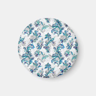 Pastel Floral Doodle Vintage Pattern. Magnet