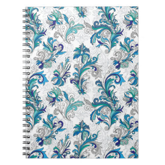 Pastel Floral Doodle Vintage Pattern. Notebook