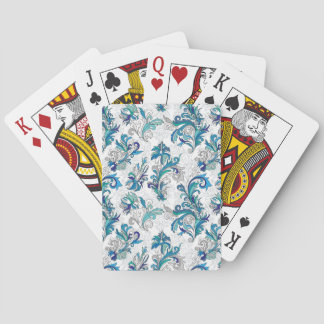 Pastel Floral Doodle Vintage Pattern. Playing Cards