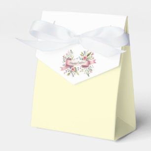 Pastel Floral Easter Design with White Ribbon Favour Box