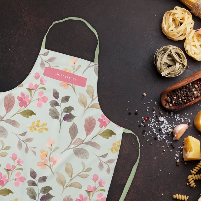 Pastel Floral Elegance Stylish Trendy Apron (Creator Uploaded)