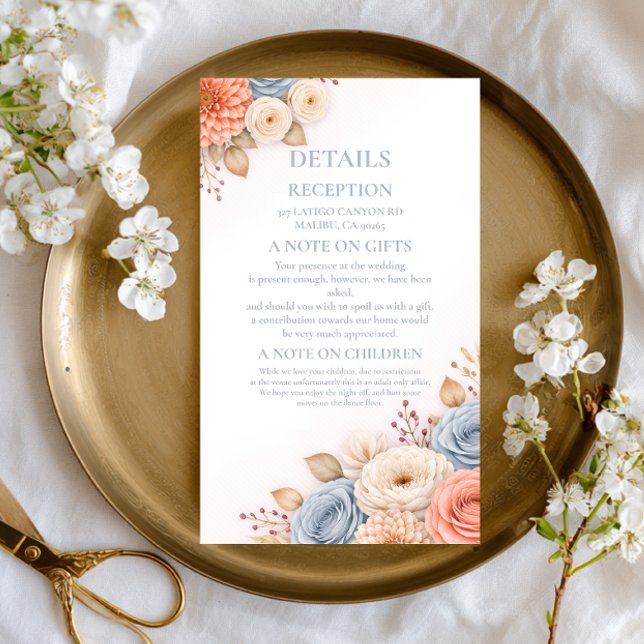 Pastel Floral Elegant Information Enclosure Card (Creator Uploaded)