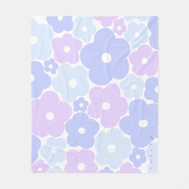 Pastel floral Fleece Blanket (Front)