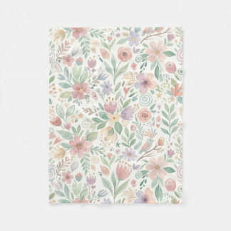 Pastel Floral Fleece Blankets
