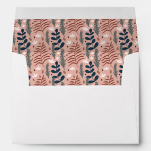 Pastel Floral Foliage Pink Pattern Return Address Envelope