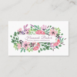 Pastel Floral Frame Business Card