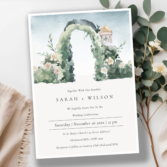 Pastel Floral Garden Arch Botanical Wedding Invite (Creator Uploaded)