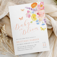 Pastel Floral Garden Baby Shower Invitation