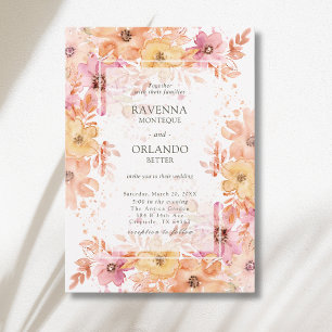 Pastel Floral Garden Botanical Romance Wedding Invitation