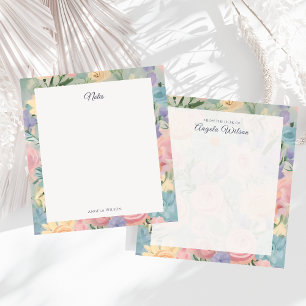 Pastel Floral Garden Custom Notepad