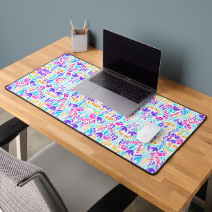 Pastel floral garden desk mat
