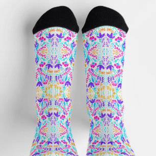 Pastel floral garden socks
