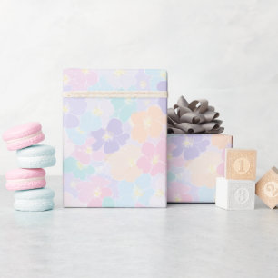 Pastel Floral Garden   Soft Spring Bloom Wrapping Paper