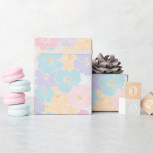Pastel Floral Garden   Soft Spring Bloom Wrapping Paper