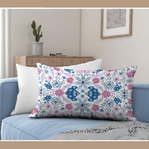 Pastel Floral Garden Throw Pillow