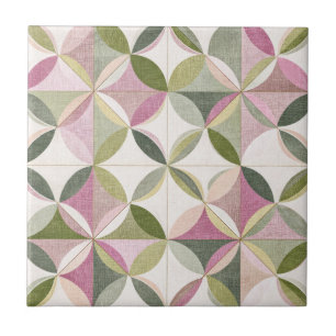 Pastel Floral Geometry Cottagecore Pattern Tile