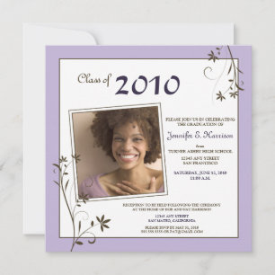 Pastel Floral Graduation Announcement (lavender)