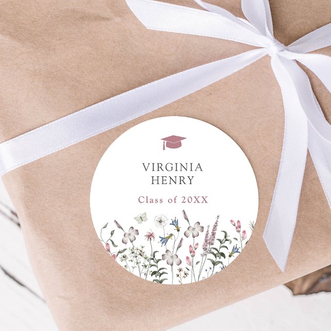 Pastel Floral Graduation Sticker (Pastel Floral Graduation Sticker by Painted Paperie
)