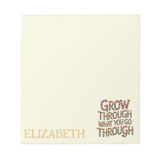 Pastel Floral Growth Mindset Teacher Student Notepad