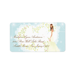 Pastel Floral Heart Bride Return Address Label