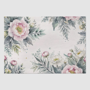 Pastel Floral Ink Painting Tissue Paper