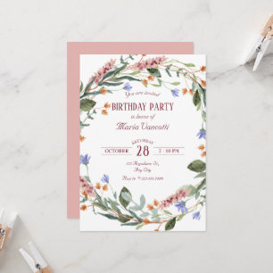 Pastel floral  invitation
