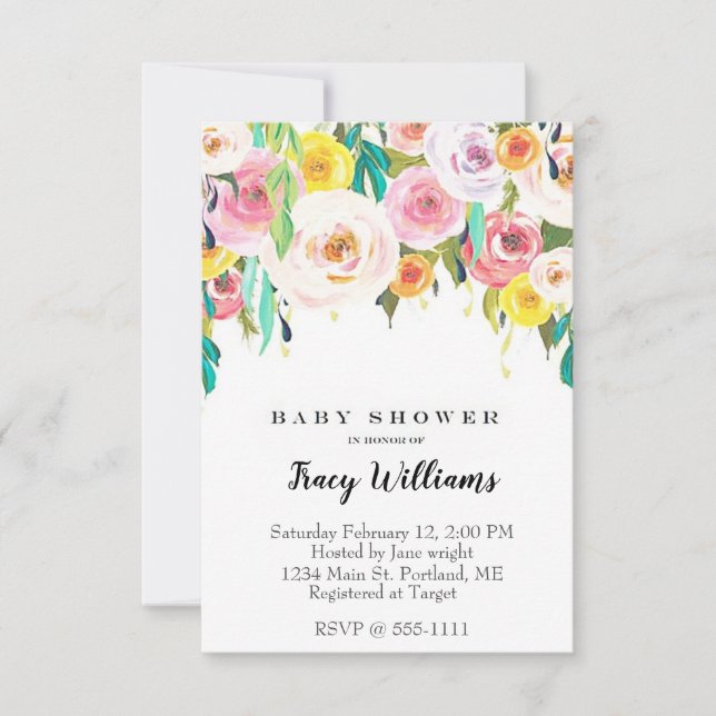 Pastel floral invitation (Front)
