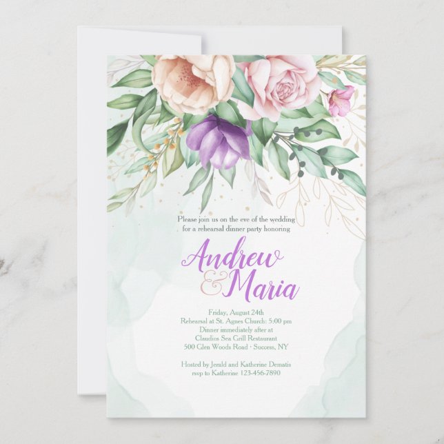 Pastel Floral Invitation (Front)