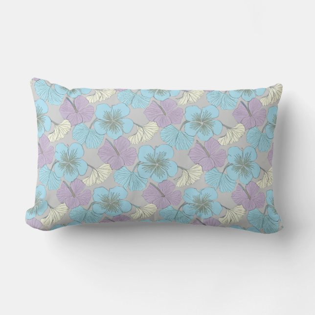 “Pastel Floral Lumbar Pillow" Lumbar Cushion (Front)
