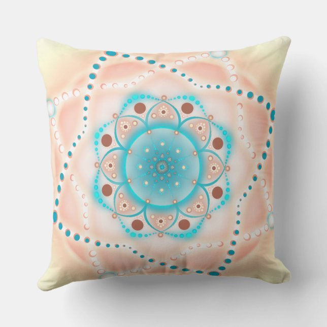 Pastel Floral Mandala Cushion (Back)