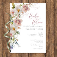Pastel Floral Modern Baby in Bloom Baby Shower