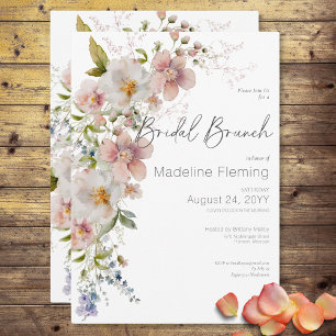 Pastel Floral Modern Bridal Brunch Invitation