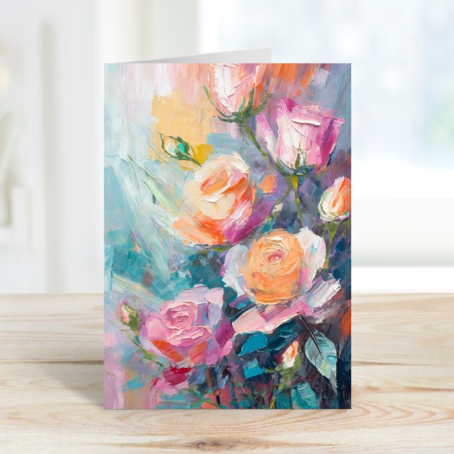 Pastel Floral Modern Impressionist Painting  Card (Creator Uploaded)