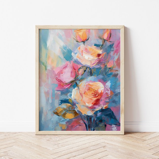 Pastel Floral Modern Impressionist Painting  Poster (Creator Uploaded)