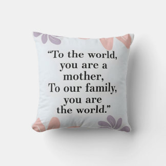 Pastel floral Modern Mother's Day quote Cushion