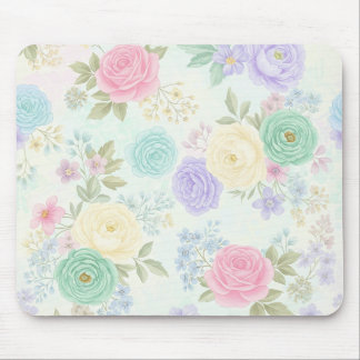 Pastel Floral Mouse Pad