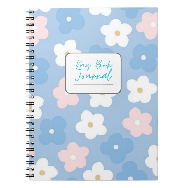 Pastel Floral "My Book Journal" Notebook (Front)