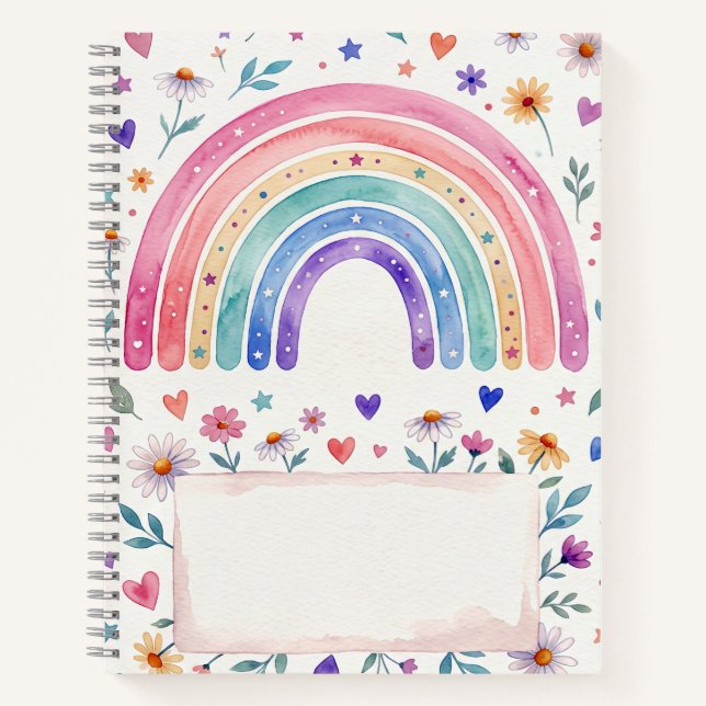 Pastel Floral Name Notebook (Front)