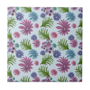 Pastel Floral Pattern Aesthetic Wildflower Botanic Tile