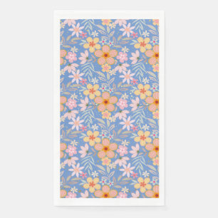 Pastel Floral pattern C01 Lblue BG Napkin