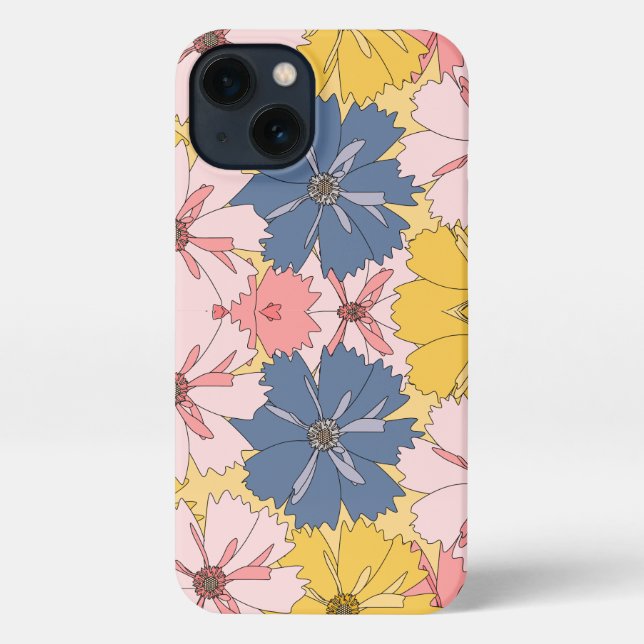 Pastel Floral Pattern– Cute Aesthetic Flower  iPhone Case (Back)