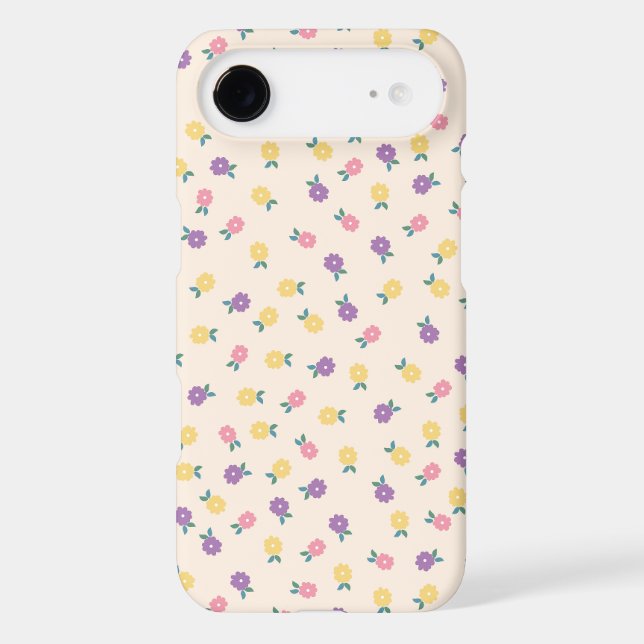 Pastel Floral Pattern – Cute Yellow, Pink & Purple (Back)