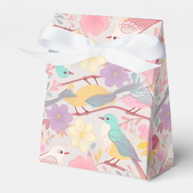 Pastel floral pattern favour box (Front Side)